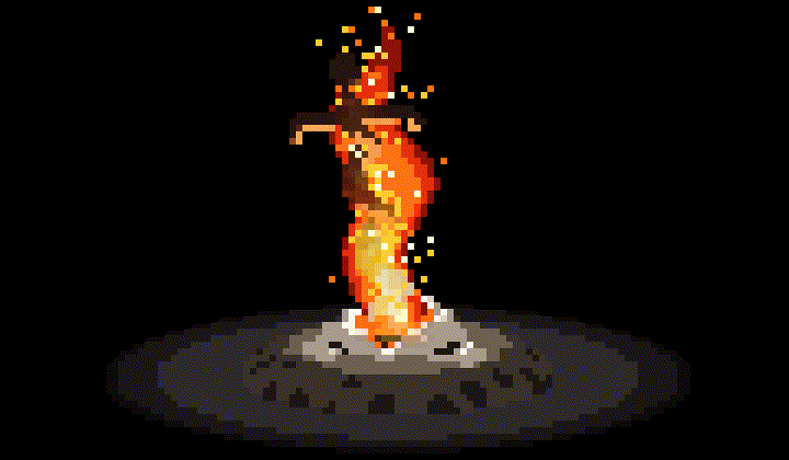 Real-time 60 FPS Dark Souls Bonfire terminal mode